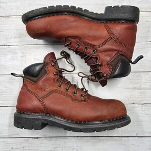 Red Wing Work Boots Women 8.5 Brown 2326 Steel Toe Leather Lace Up Rugged